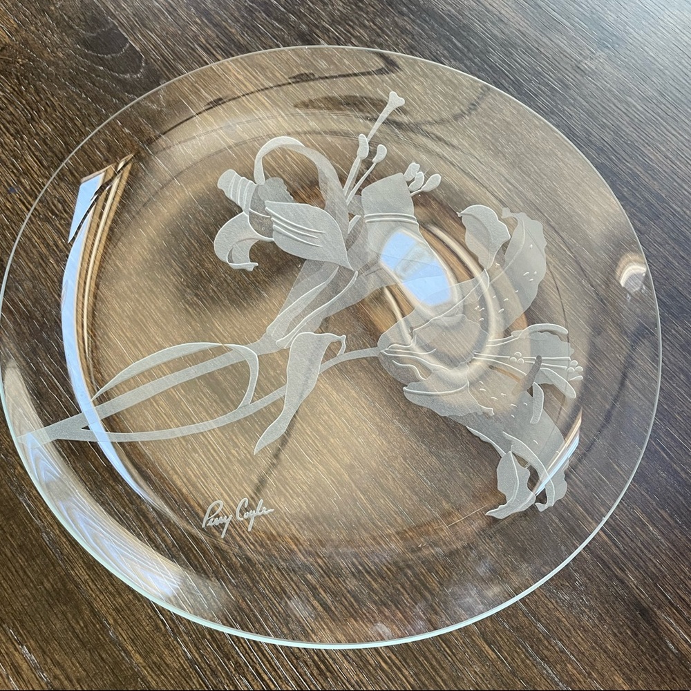 Perry Coyle Etched Lilly Plate